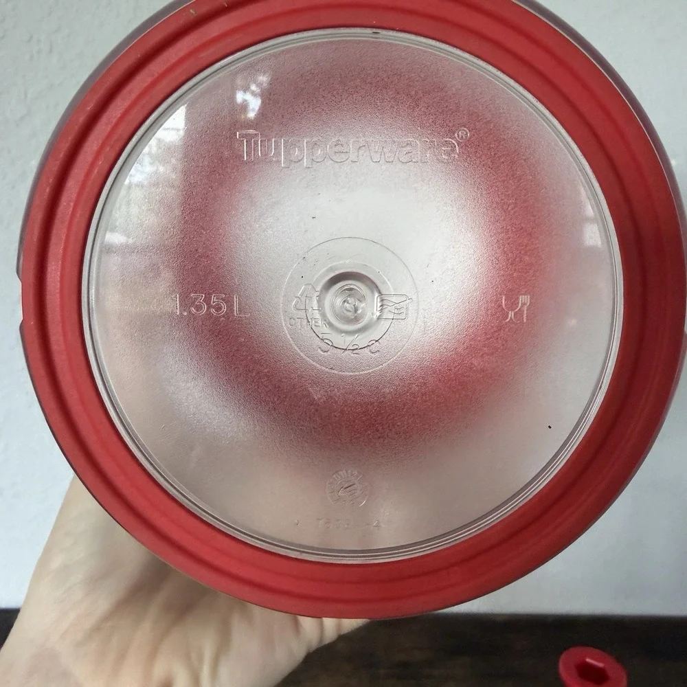 Tupperware Power Chef System Manual Food Processor Mixer Whisk Red Accessories